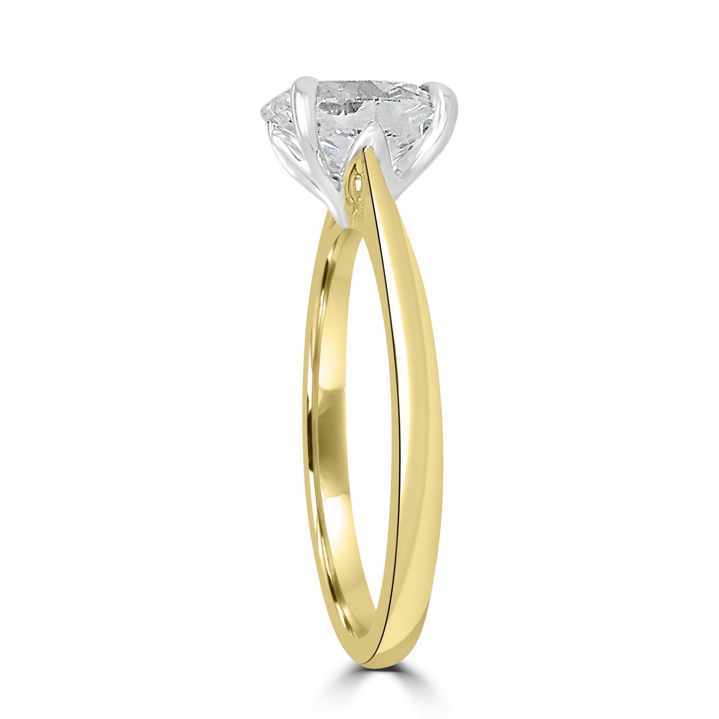Laboratory Grown, Oval Solitaire & Diamond Detailed, 18ct Yellow Gold Diamond Ring, 2.10ct