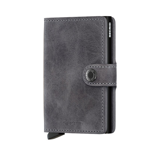 SECRID Vintage Grey & Black Mini Wallet