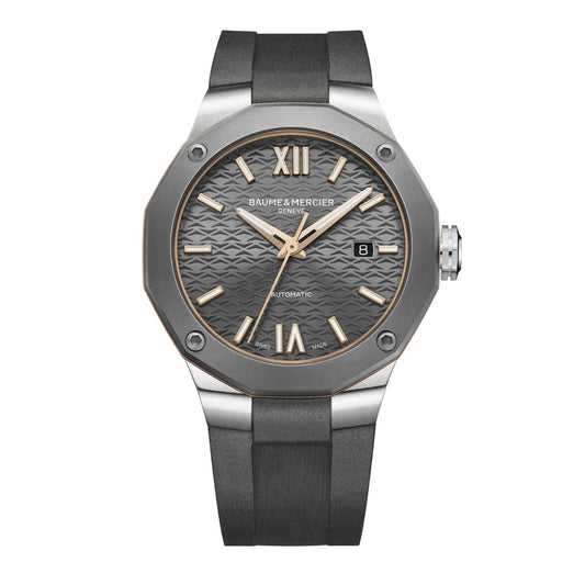 Baume & Mercier 42mm Riviera Dodecagonal Black & Rose Watch