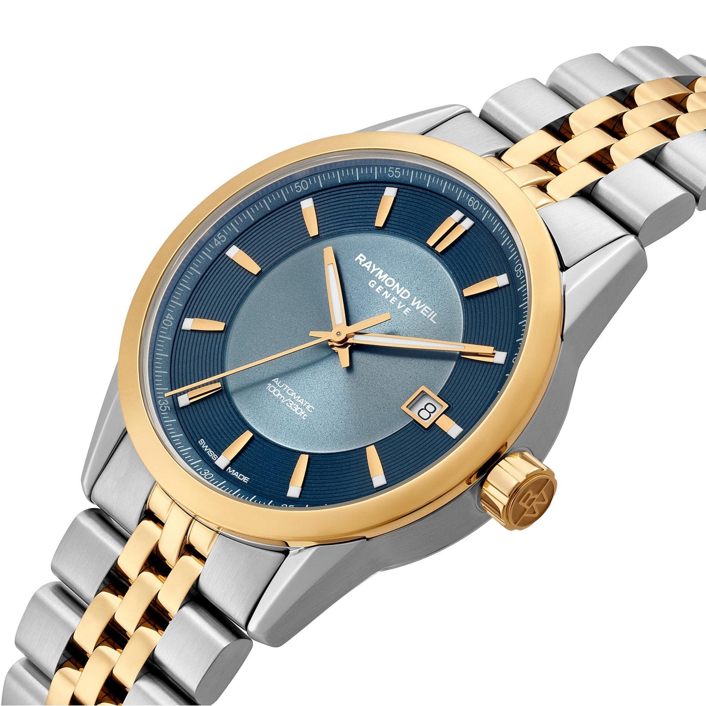 Raymond Weil 38mm Freelancer Automatic Blue Dial Two Tone Stainless Steel Watch