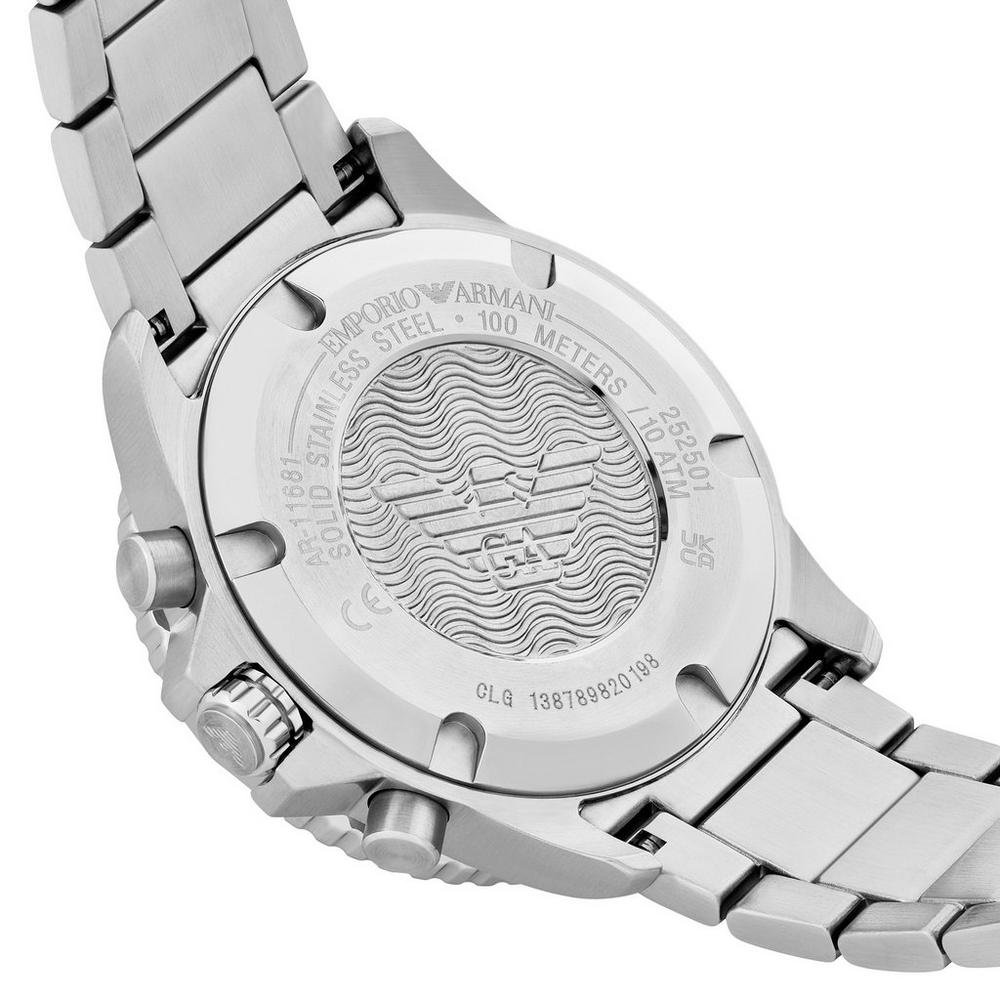 Emporio Armani 43mm Diver Chronographic Blue Steel Watch