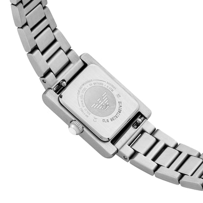 Emporio Armani 26mm Ladies Genni Silver Mother of Pearl Dial Bracelet Watch