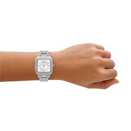 Emporio Armani 35mm Ladies Cecilia Mother of Pearl Dial Silver Bracelet Watch