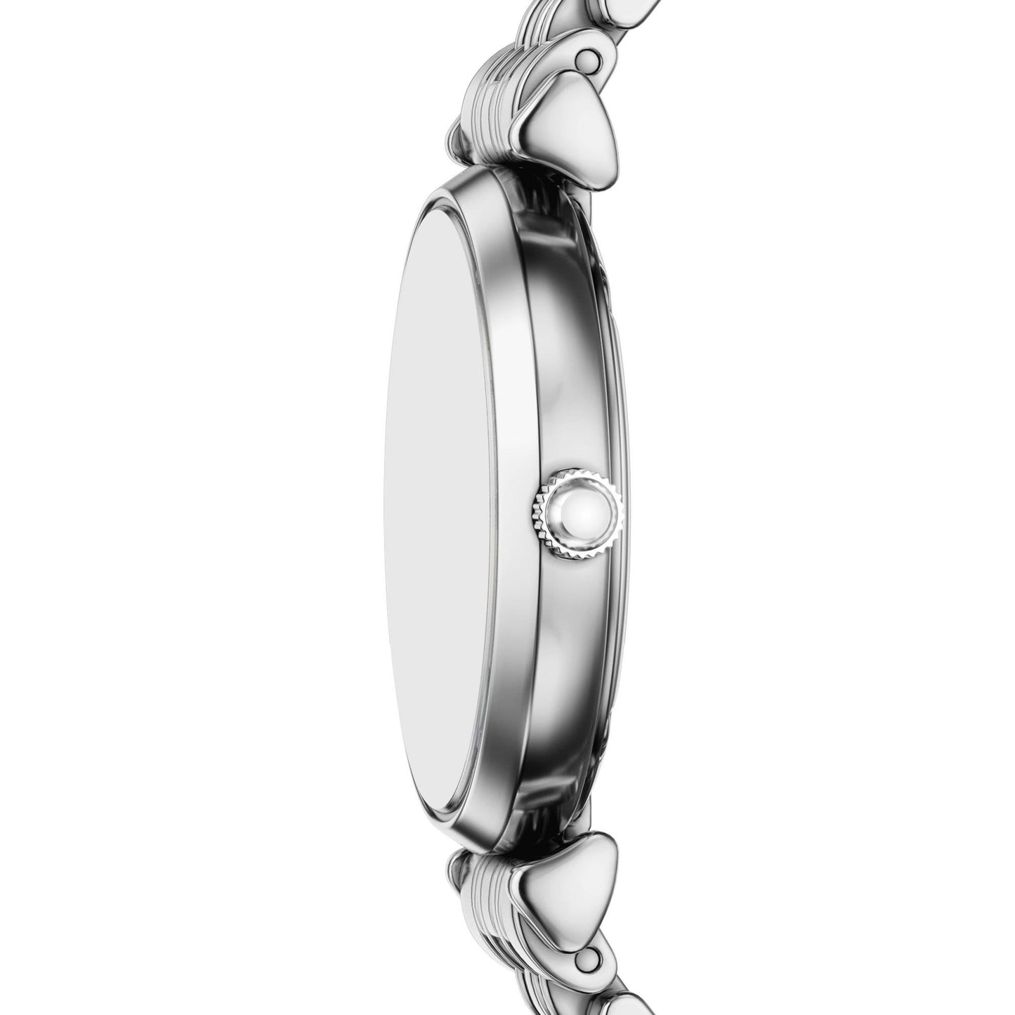 Emporio Armani 28mm Gianni T-Bar Silver Tone Mother of Pearl Dial Link Watch