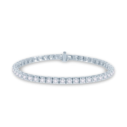 18ct White Gold Illusion Tennis Line Bracelet, 3.00ct