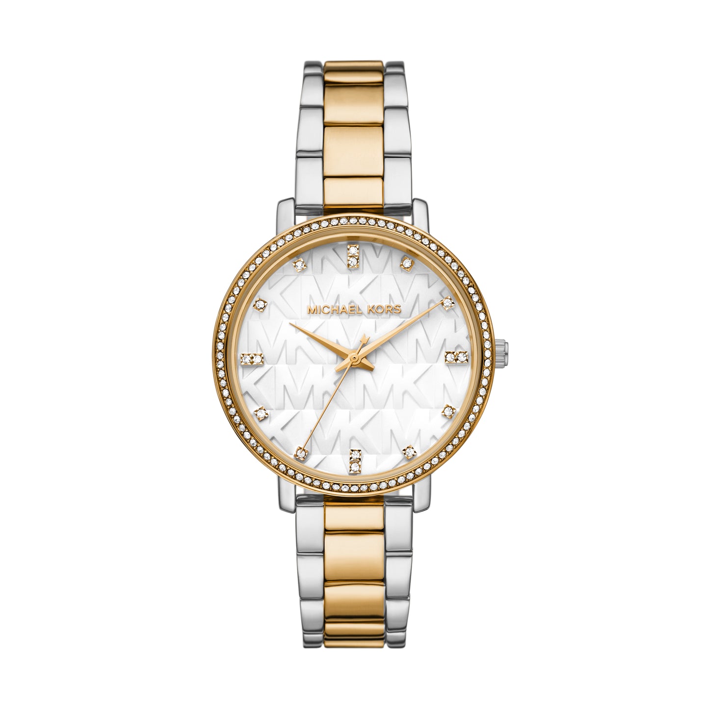 Michael Kors 39mm Ladies Pyper Two Tone Stainless Steel Bracelet Watch