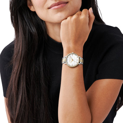 Michael Kors 39mm Ladies Pyper Two Tone Stainless Steel Bracelet Watch