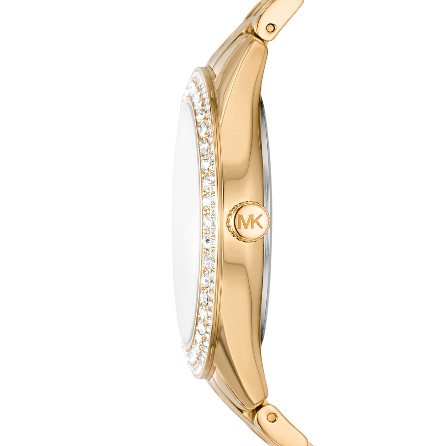 Michael Kors 38mm Ladies Harlowe Three-Hand Pavé Gold-Tone Watch