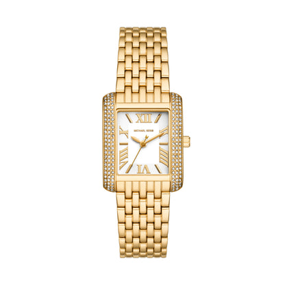 Michael Kors 27mm Ladies Emery White Dial Gold Tone Stainless Steel Watch