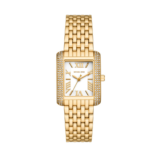 Michael Kors 27mm Ladies Emery White Dial Gold Tone Stainless Steel Watch