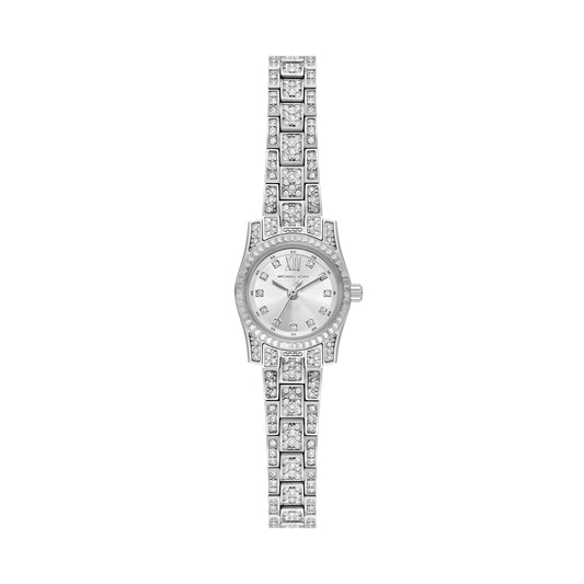 Michael Kors 19mm Ladies Lexington Silver CZ Bracelet Watch