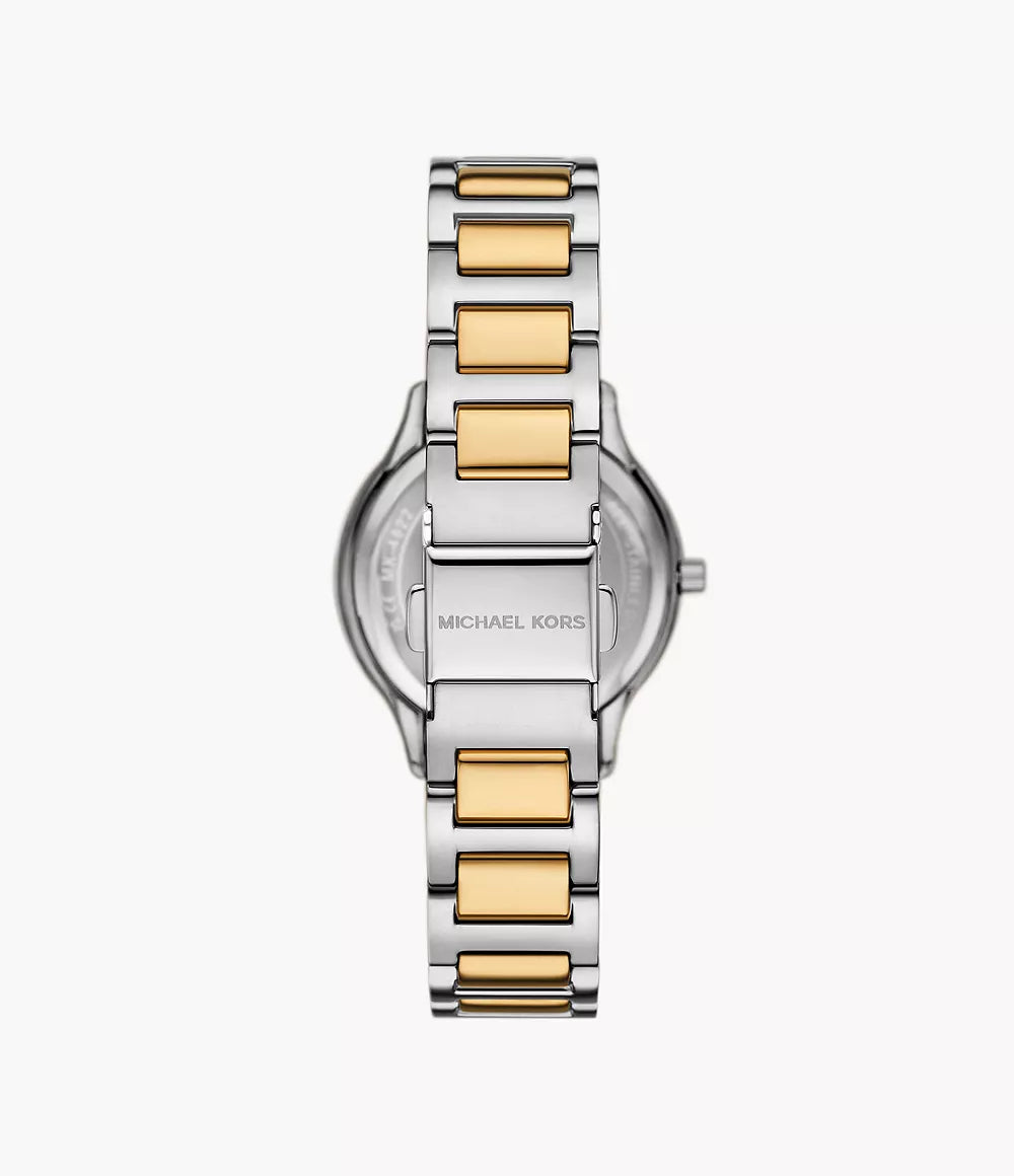 Michael Kors 31mm Sage Ladies Mother of Pearl Three-Hand Two Tone Stainless Steel Watch