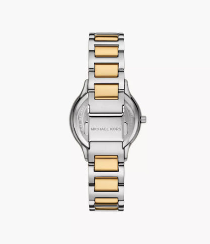 Michael Kors 31mm Sage Ladies Mother of Pearl Three-Hand Two Tone Stainless Steel Watch