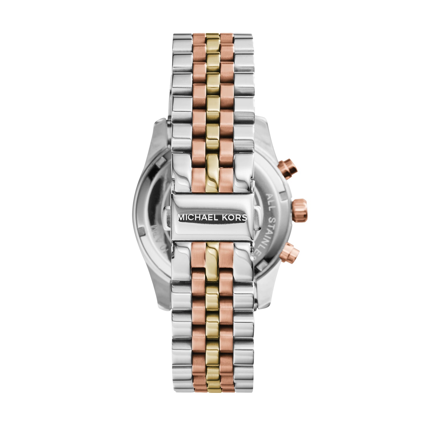 Michael Kors 38mm Ladies Lexington Silver & Rose Gold Tone Stainless Steel Bracelet Watch