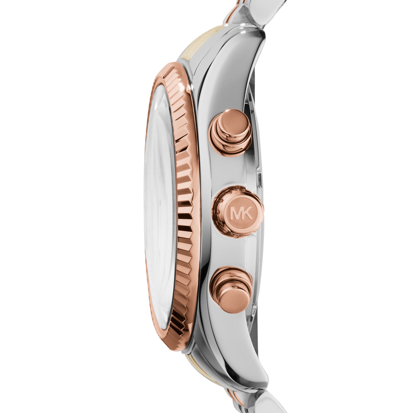Michael Kors 38mm Ladies Lexington Silver & Rose Gold Tone Stainless Steel Bracelet Watch
