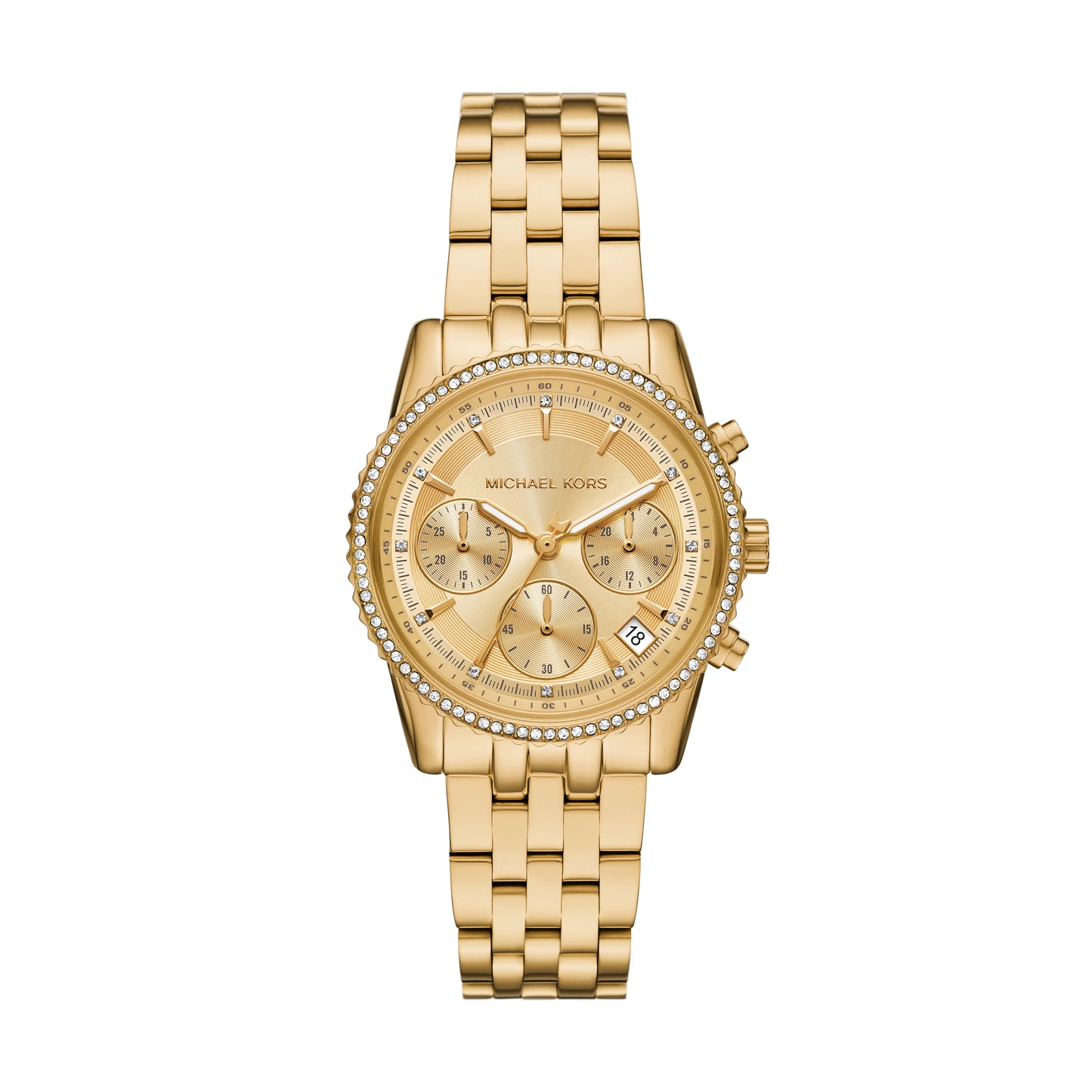Michael Kors 35mm Ladies Bryant Chronograph Gold Tone Stainless Steel Watch