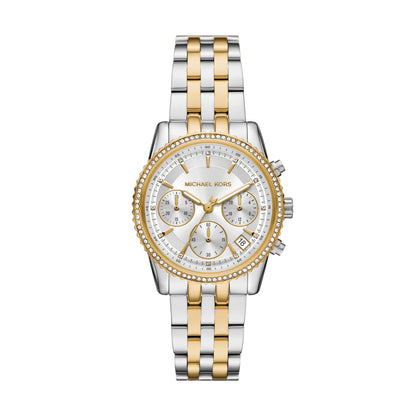 Michael Kors 35mm Ladies Bryant Chronograph Two Tone Stainless Steel Watch