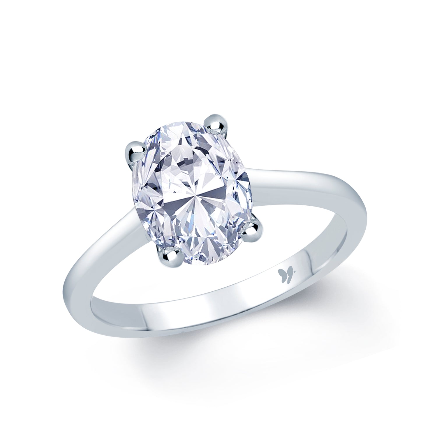 Laboratory Grown Diamond Oval Solitaire Platinum Band, 1.48ct