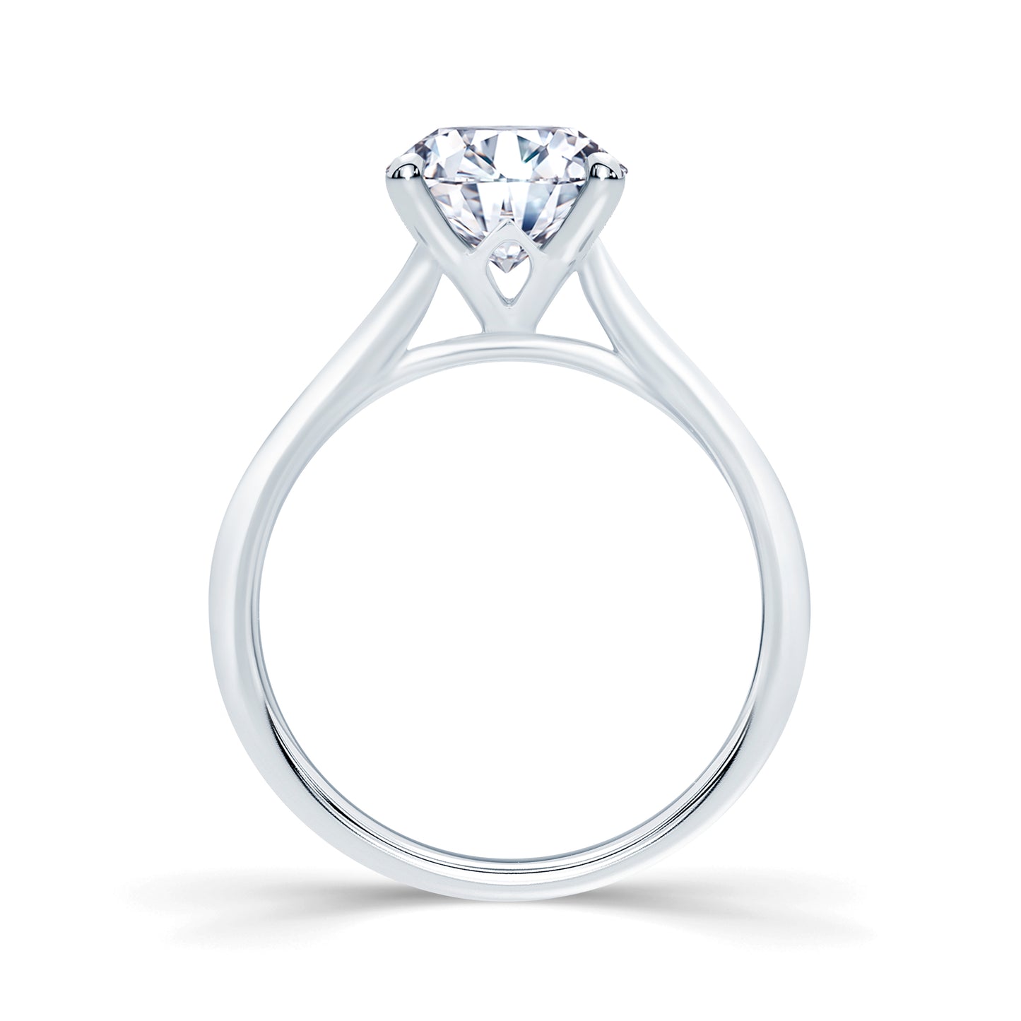 Laboratory Grown Diamond Oval Solitaire Platinum Band, 1.48ct
