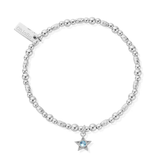 ChloBo Sterling Silver March Birthstone Bracelet