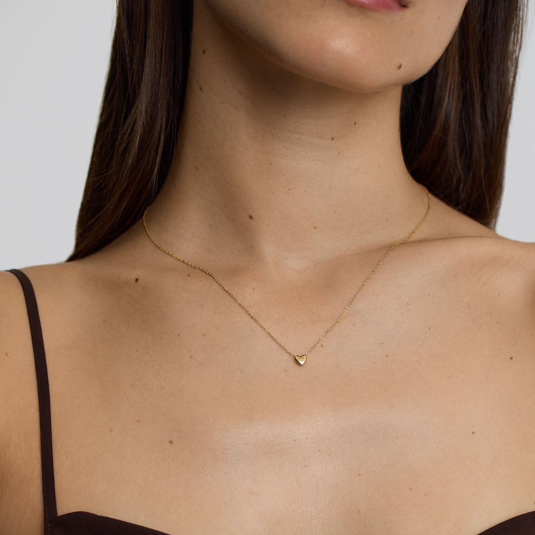 D.LOUISE Yellow Gold Plate Mini Heart Necklace