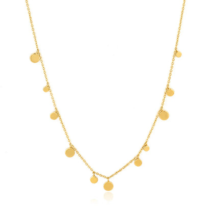 Ania Haie Yellow Gold Plated Geometry Mixed Discs Necklace