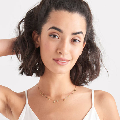 Ania Haie Yellow Gold Plated Geometry Mixed Discs Necklace