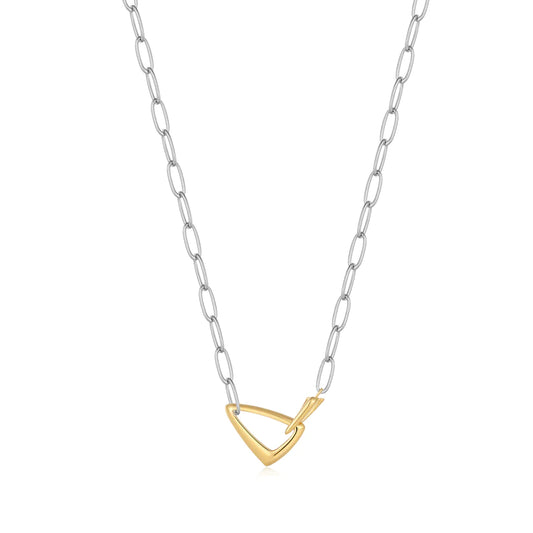 Ania Haie Silver & Gold Plate Paper Link Arrow Necklace