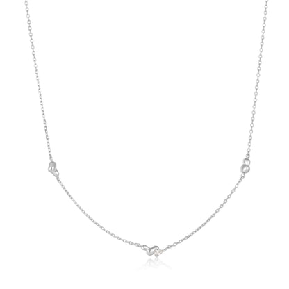 Ania Haie Sterling Silver CZ Twisted Wave Necklace
