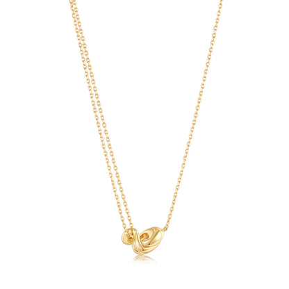 Ania Haie Gold Plate Mini Twisted Wave Pendant Necklace