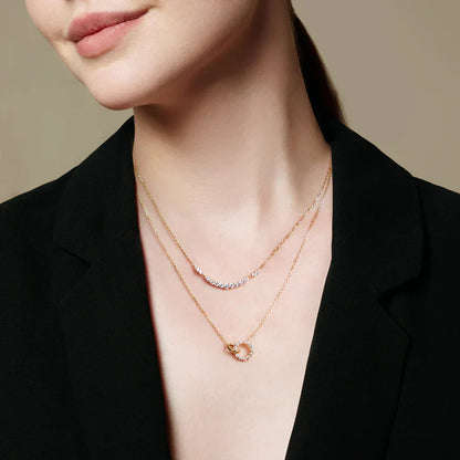 Ania Haie Yellow Gold Plate CZ Pavé Arc Necklace