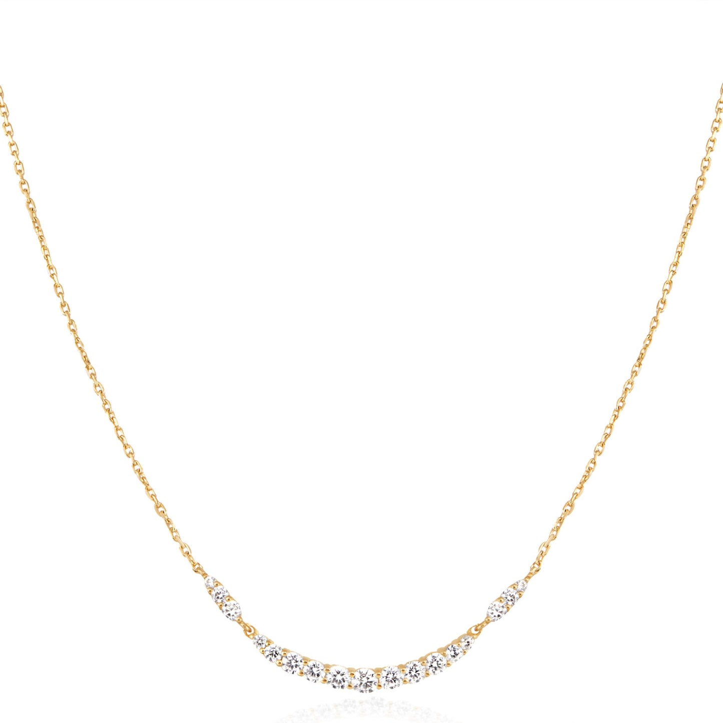 Ania Haie Yellow Gold Plate CZ Pavé Arc Necklace