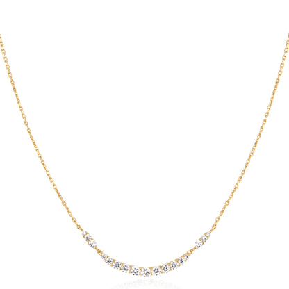 Ania Haie Yellow Gold Plate CZ Pavé Arc Necklace