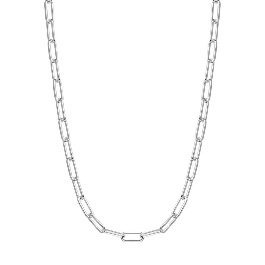 Ania Haie Rhodium Plated Silver Medium Paper Link Necklace