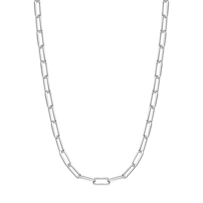Ania Haie Rhodium Plated Silver Medium Paper Link Necklace