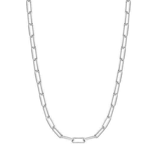 Ania Haie Rhodium Plated Silver Medium Paper Link Necklace