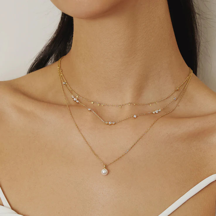 Ania Haie Yellow Gold Plated Shell Pearl Drop Pendant Necklace