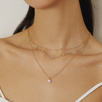 Ania Haie Yellow Gold Plated Shell Pearl Drop Pendant Necklace