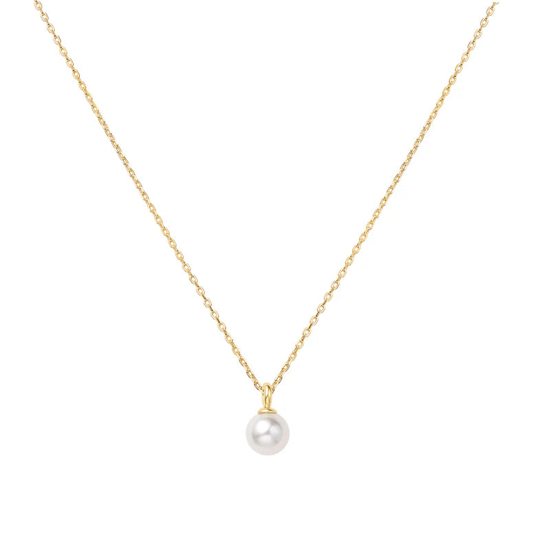 Ania Haie Yellow Gold Plated Shell Pearl Drop Pendant Necklace