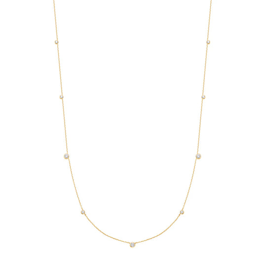 Ania Haie Gold Plated Bezel CZ Station Necklace