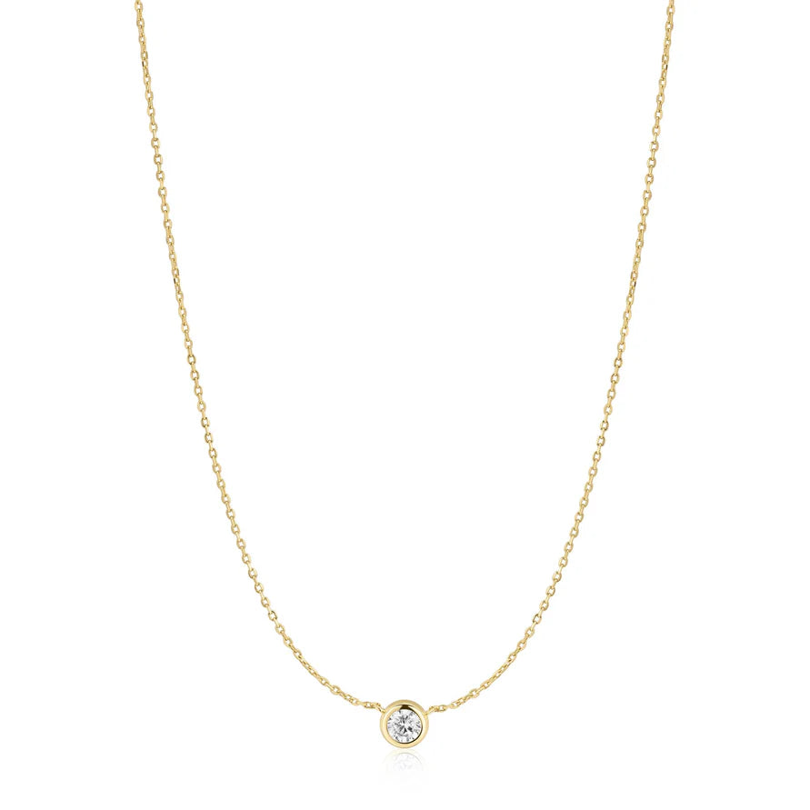 Ania Haie Yellow Gold Plate Just You Solitaire CZ Necklace