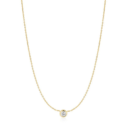 Ania Haie Yellow Gold Plate Just You Solitaire CZ Necklace
