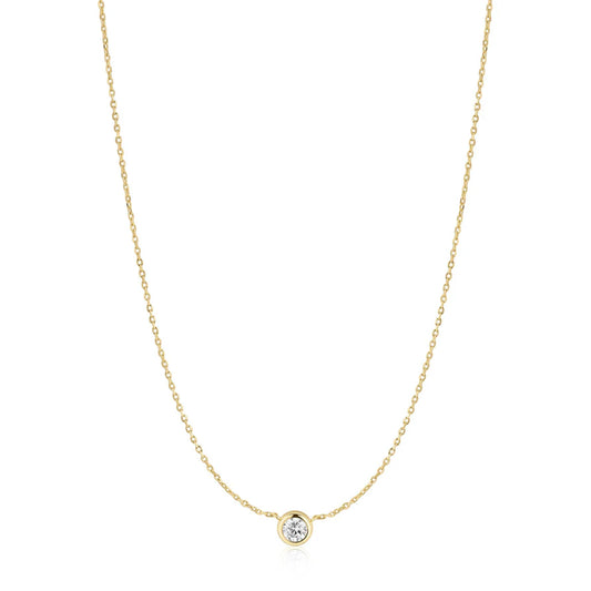 Ania Haie Yellow Gold Plate Just You Solitaire CZ Necklace