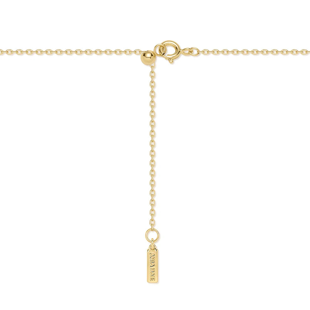 Ania Haie Gold Plated CZ Diamond-Cut Sunny Disc Necklace