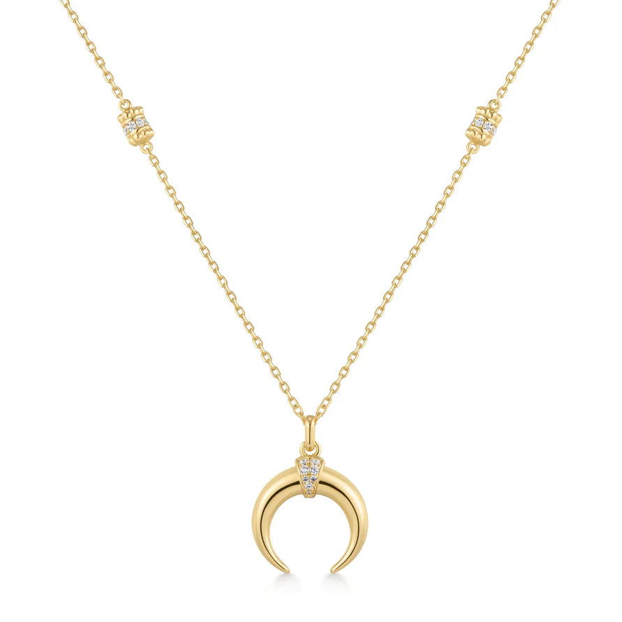 Ania Haie Gold Plated CZ Reversible Horn Pendant Necklace