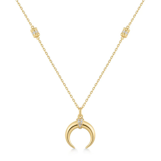 Ania Haie Gold Plated CZ Reversible Horn Pendant Necklace