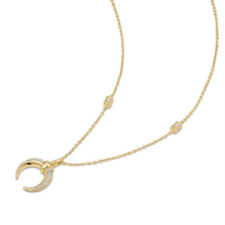 Ania Haie Gold Plated CZ Reversible Horn Pendant Necklace