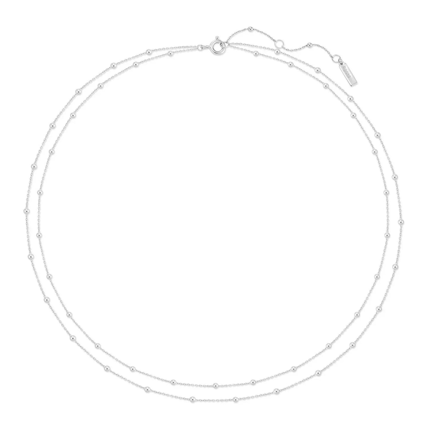 Ania Haie Sterling Silver Double Chain Bead Necklace