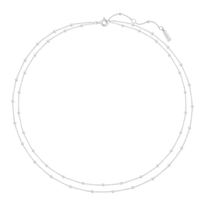 Ania Haie Sterling Silver Double Chain Bead Necklace