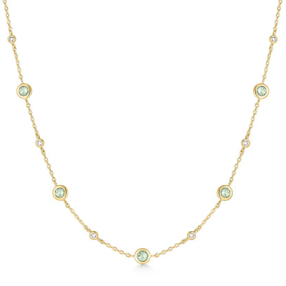 Ania Haie Gold Plated Mint Green CZ Bezel Set Station Necklace